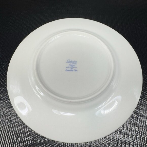 Lamberton Ivory China Round 7.5inch Plate Dish Set 4 Floral Gold Trim Plates USA - Picture 7 of 15